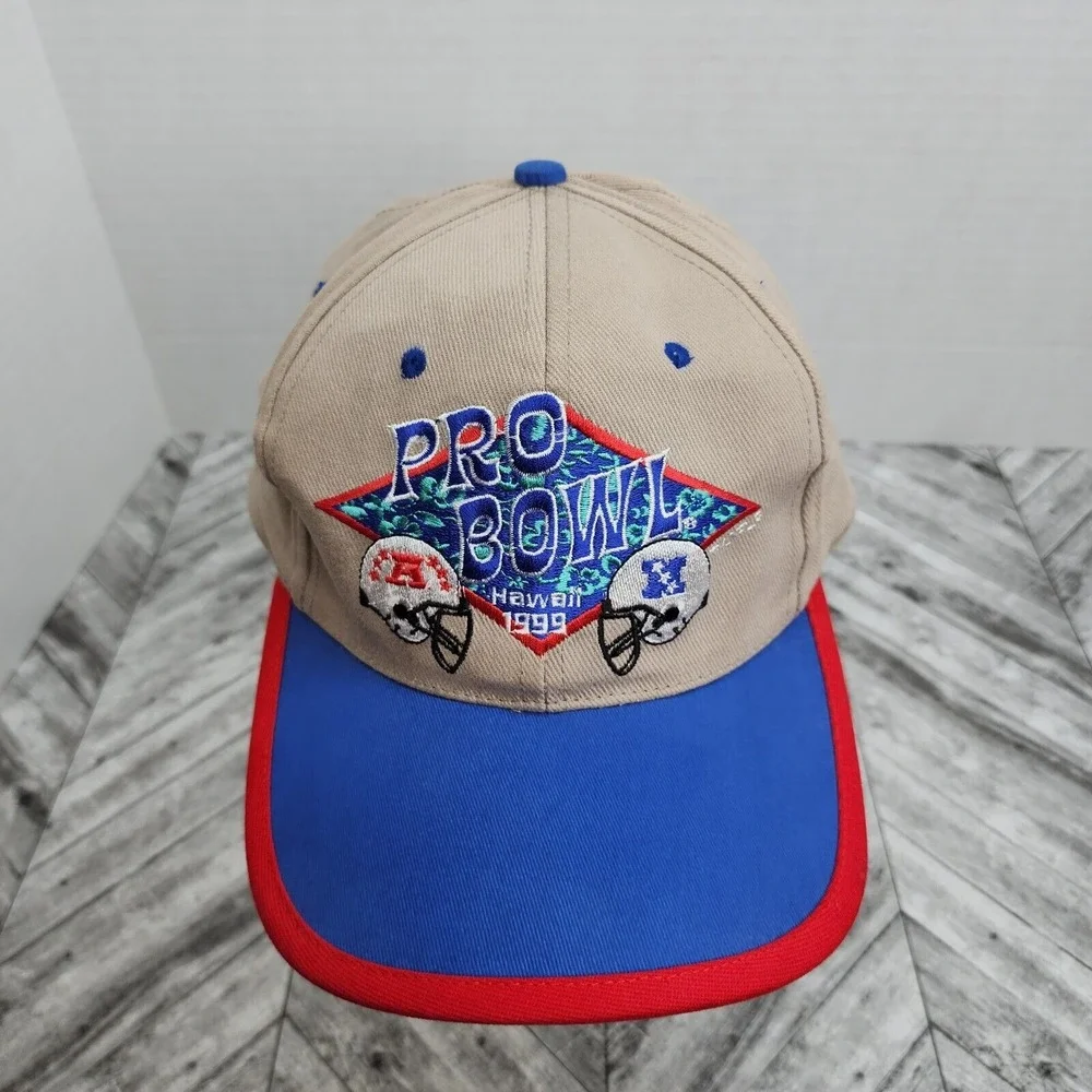 Vintage 1999 NFL Pro Bowl Hat AFC NFC Happy Shirts‎ Hawaii NFL Adjustable Cap